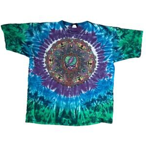 Vintage 2000 Liquid Blue Grateful Dead Tie Dye Tee XL Double Sided
